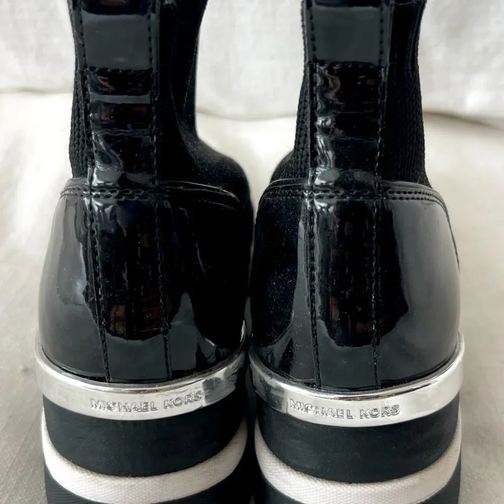 Michael Kors Black Skyler Stretch-Knit Sock Sneaker - size 8.5 - Picture 4 of 4